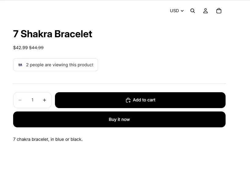 A live viewer count shown on a storefront product page.
