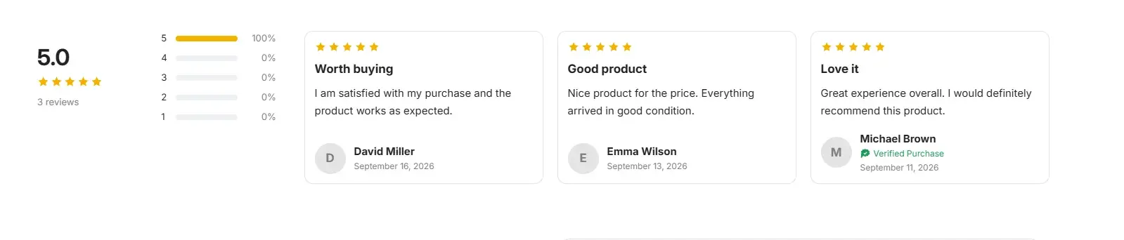 The review widget showing star ratings on a storefront.